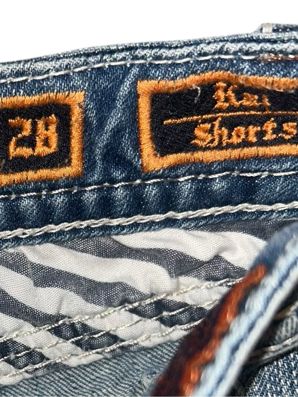 Rock Revival Denim Distressed Women’s Shorts - Blue Jean Denim Size 28